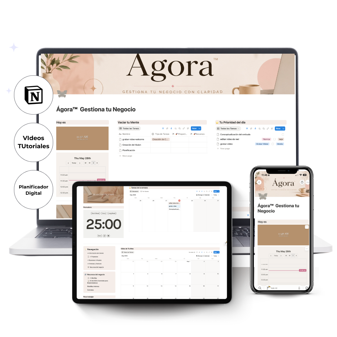 Ágora en laptop, tablet y móvil