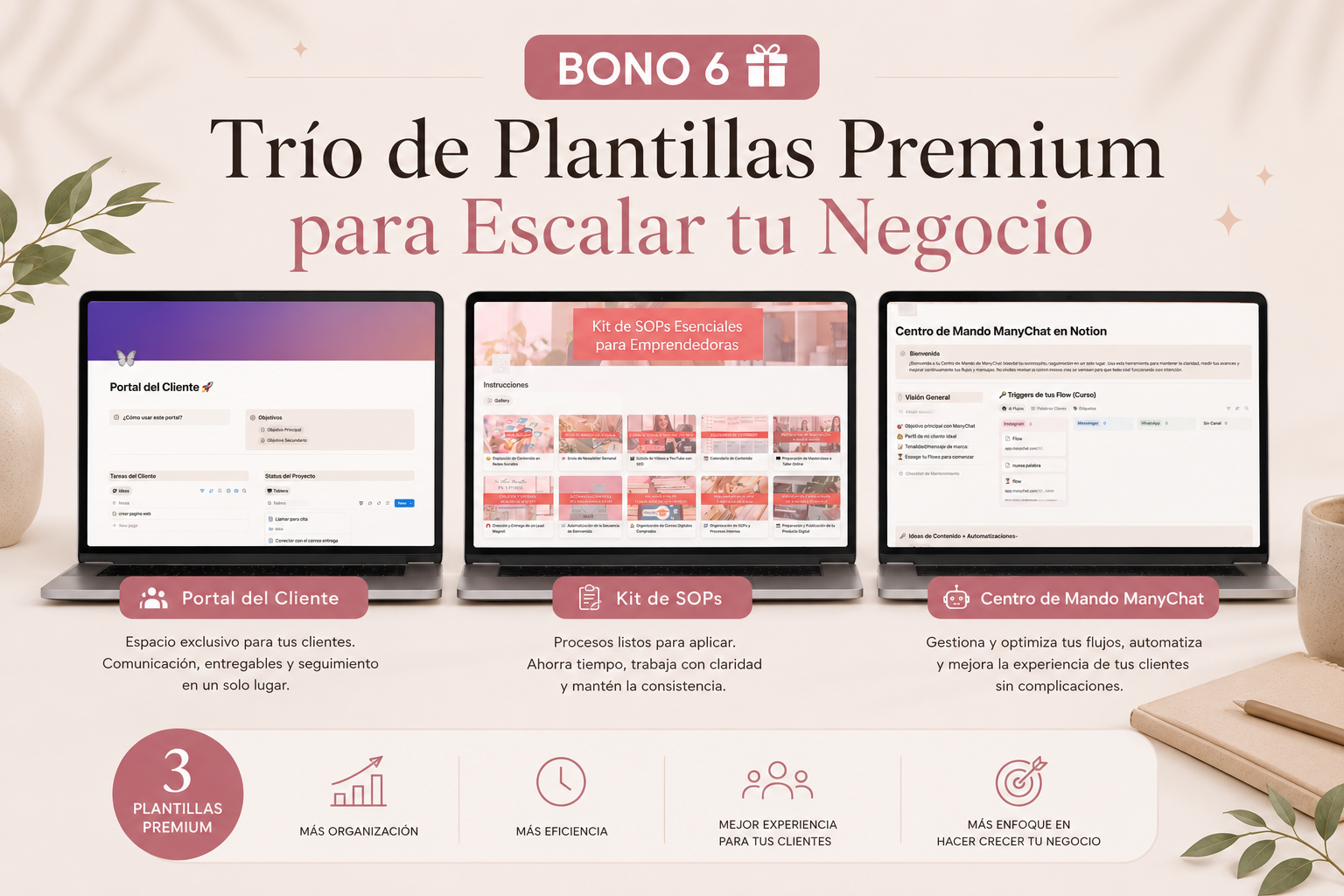 Trío de Plantillas Premium · Bono incluido en Ágora™